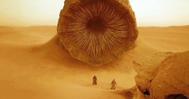 This image shows a sand worm on Arrakis